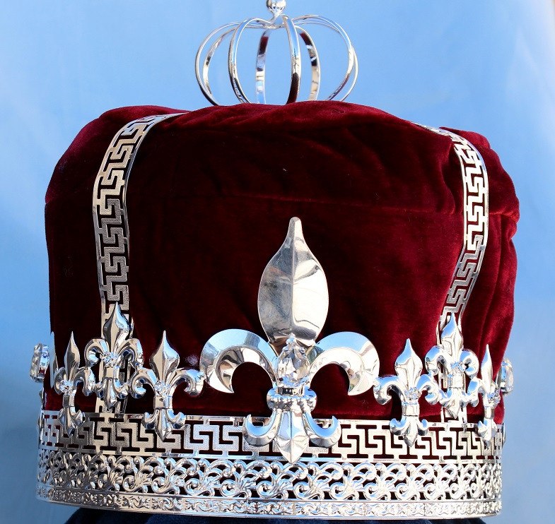Imperial State Mens king Silver  and red Crown - CrownDesigners