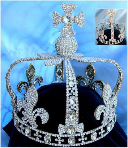 Imperial Mens Rhinestone Silver State Crown - CrownDesigners