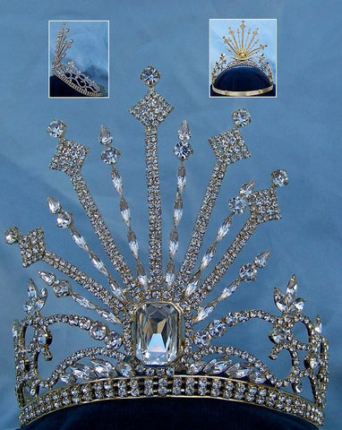 Russia Palace Imperial Rhinestone controured Gold crown - CrownDesigners