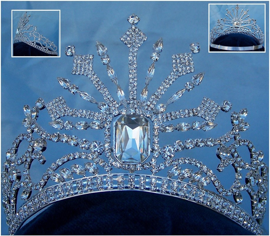 Russia Palace Imperial Rhinestone controured Silver crown - CrownDesigners