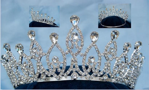 Monarchy Princess Rhinestone Wedding Pageant Tiara - CrownDesigners