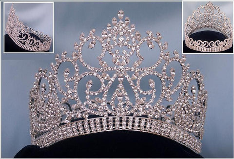 Beauty Pageant Award Silver Contoured Full Crown - CrownDesigners