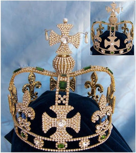 Imperial Mens Rhinestone gold State Crown - CrownDesigners