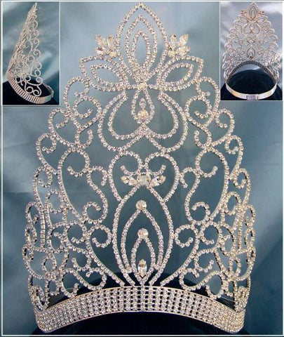 Large Adjustable Miss Beauty Queen Crown Tiara - CrownDesigners
