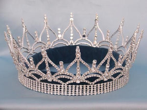 The Regency Full Rhinestone Unisex Queen King Silver Crown - CrownDesigners