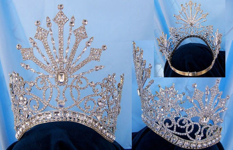 Beauty Pageant Rhinestone Queen Tsarina Alexandra Fedorovna Silver  Romanov Contoured Crown - CrownDesigners