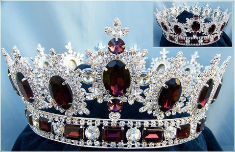 Men's Unisex Rhinestone Silver Full Amethyst Purple Royal Premium  Crown - CrownDesigners