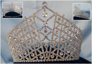 Miss Beauty Pageant Queen Rhinestone Silver Adjustable Crown Tiara - CrownDesigners