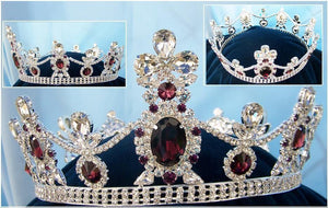 Crown/Royal Tsarina State Rhinestone Full Silver Queen, King Crown UNISEX - CrownDesigners
