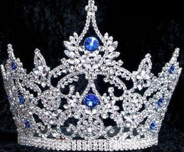 Large Pageant Sapphire Crown (Adjustable) - CrownDesigners