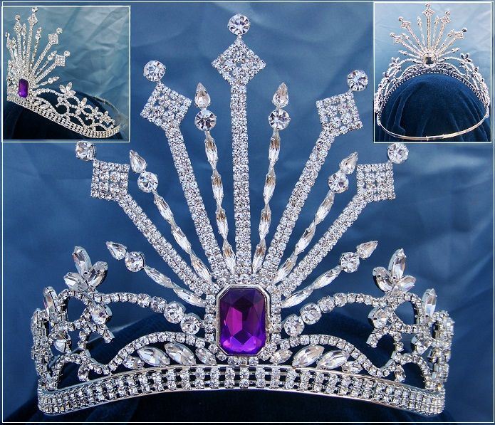 Russia Palace Imperial Rhinestone controured Silver  crown - CrownDesigners