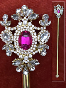 Russian Imperial  Dynasty Palace Gold  Dark Pink Fucsia  Rhinestone Scepter