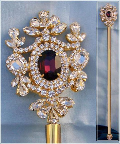 Russian Imperial  Dynasty Palace Gold  Rhinestone Scepter - CrownDesigners