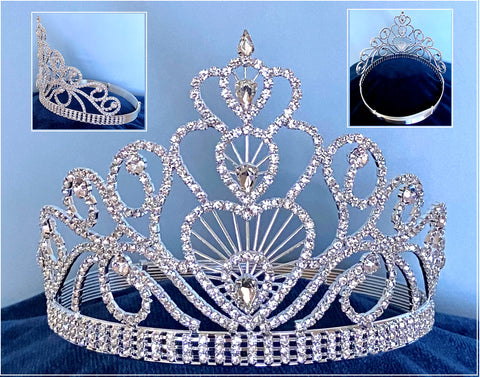 (Adjustable) Princess Queen Rhinestone Beauty Pageant Rhinestone Crown Tiara