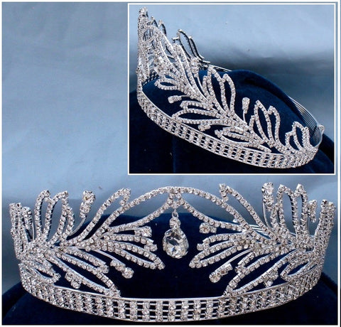 Beauty Pageant Queen Princess, Bridal Silver Rhinestone Crown Tiara