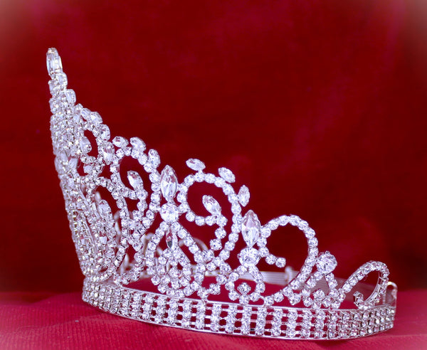 Beauty Pageant Silver Clear Crystal Adjustable Crown Tiara
