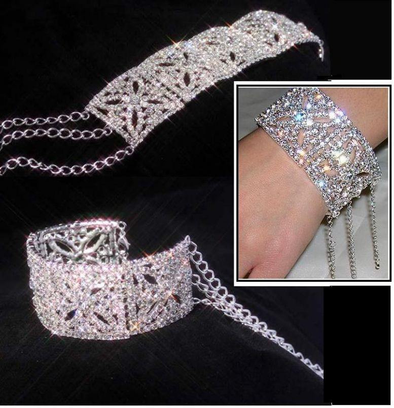 Royal Queen Silver Rhinestone Bracelet - CrownDesigners
