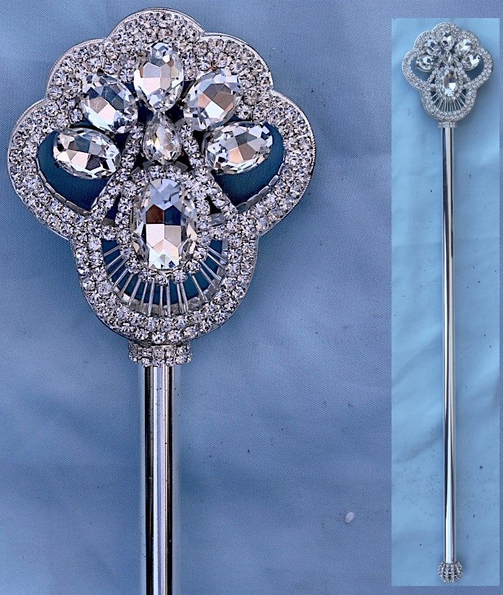 Charlotte Amalie Silver Rhinestone Scepter – CrownDesigners