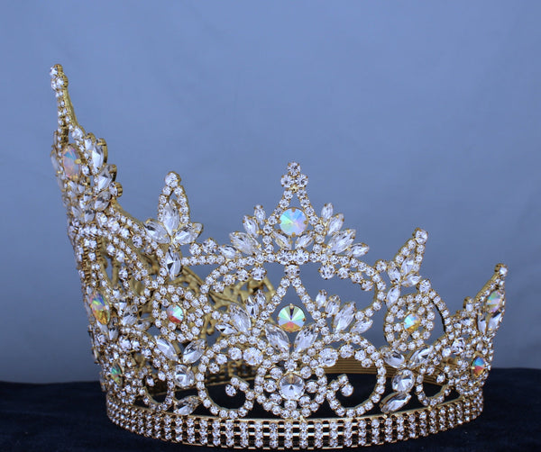 Continental Adjustable Gold Aurora Borealis Crown Tiara