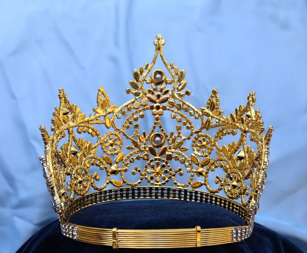 Continental Adjustable Light Blue Crown Tiara LARGE Queen,OVERSTOCK CLEARANCE