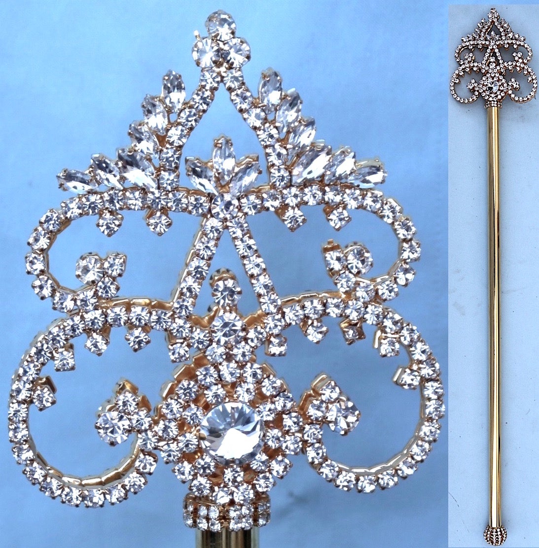 Continental Rhinestone Gold Scepter – CrownDesigners