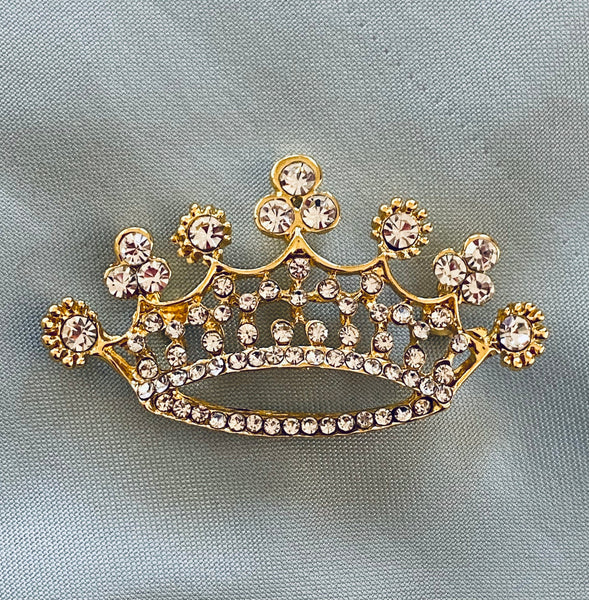 Crown Rhinestone Gold Brooch Pin RHINESTONE CROWN PINS