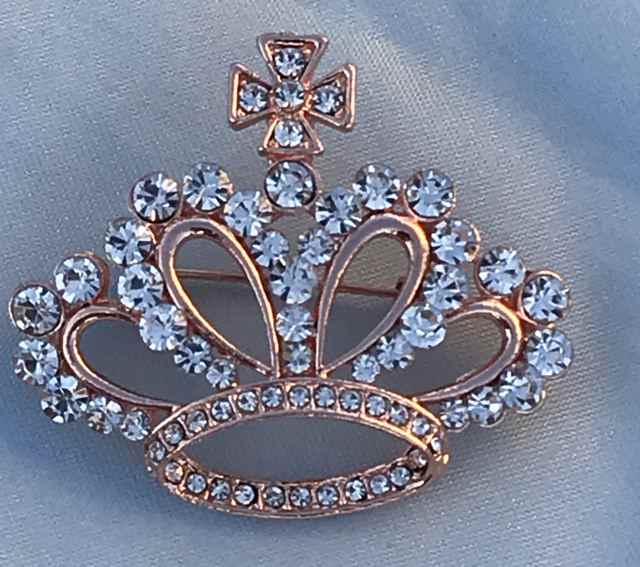 Crown Rhinestone Rose Gold Crown Pin