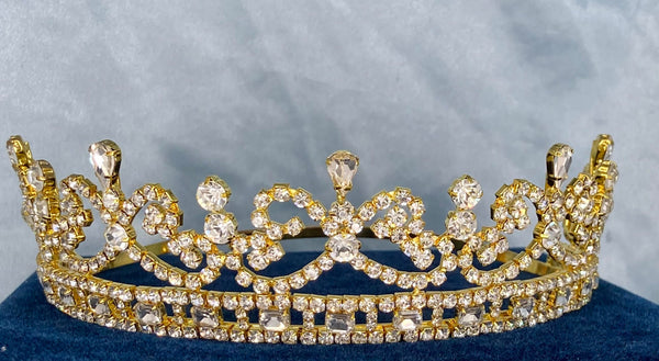IMPERIAL Rhinestone Gold Bridal Tiara