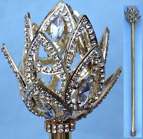 Imperial Royal Fleur Rhinestone Gold Scepter