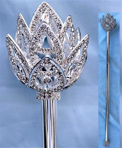 Imperial Royal Fleur Rhinestone Silver Scepter