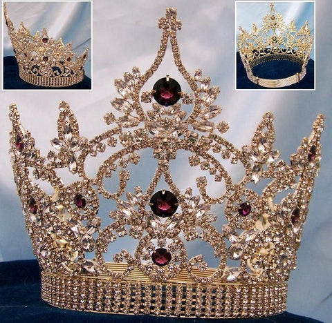 Continental Adjustable Amethyst gold crown - CrownDesigners