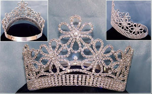 Floral Beauty Contoured Silver Crown (Adjustable) - CrownDesigners