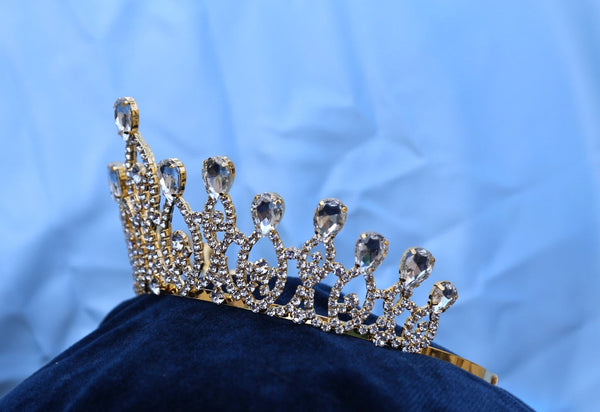 Monarchy Princess Gold Rhinestone Wedding Pageant Tiara SMALL (Princess, Bridal)