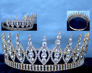 Queen of The Seven Seas Rhinestone beauty Pageant Gold Crown