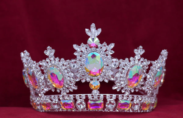 Rhinestone Adjustable Contoured Royal Premium Silver Crown