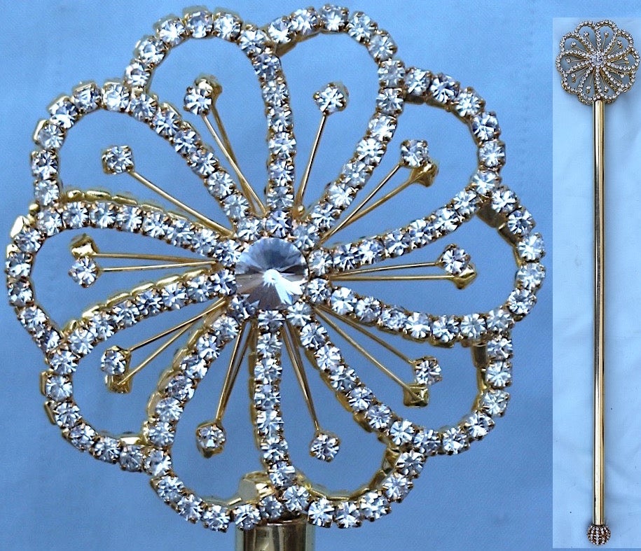 Rhinestone Royal Gold Round Scepter – CrownDesigners