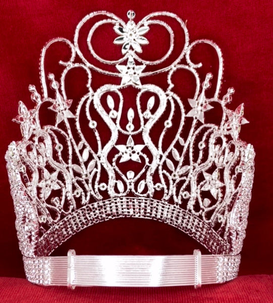 Round the World Adjustable Contoured Rhinestone Crown Tiara