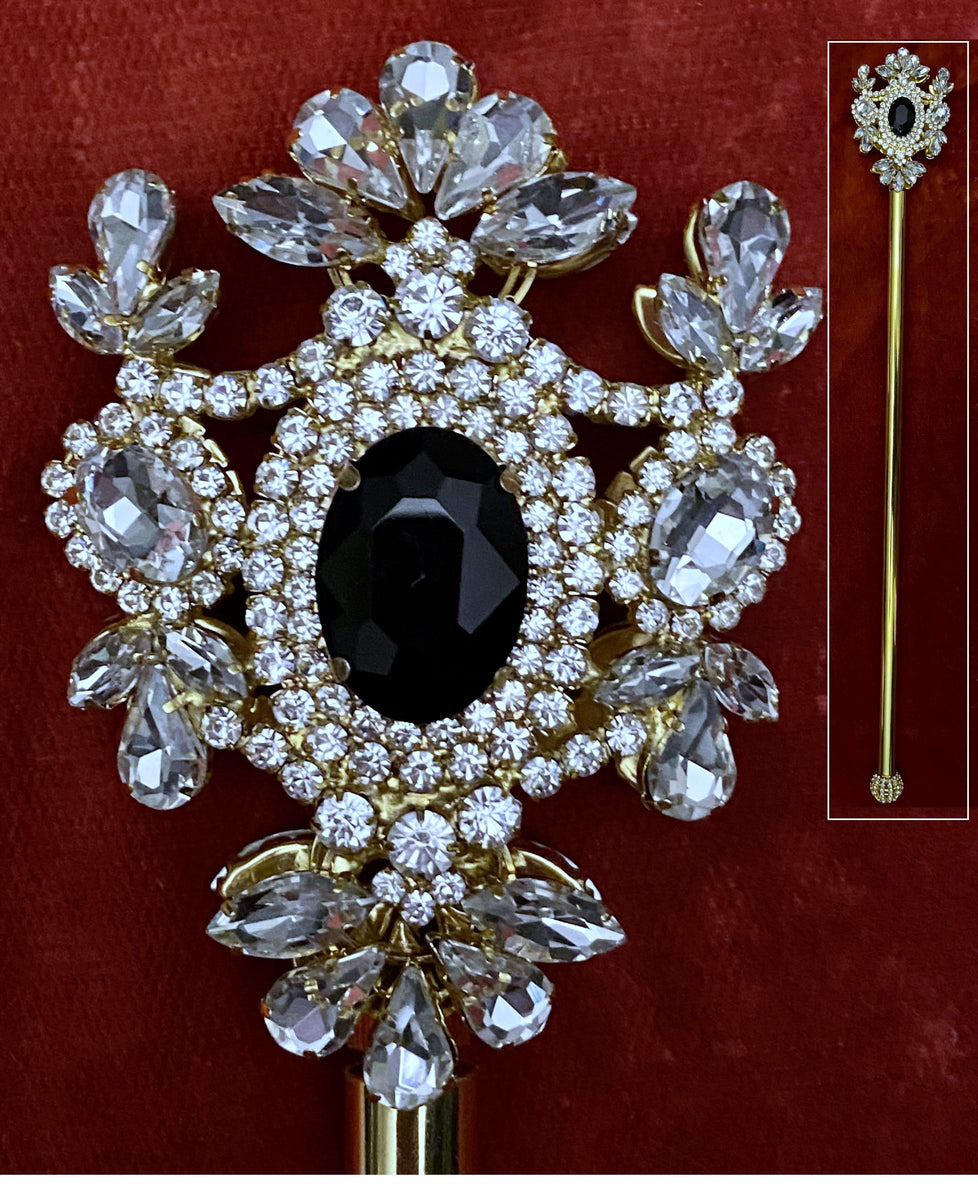Russian Imperial Dynasty Palace Gold Black Rhinestone Scepter ...