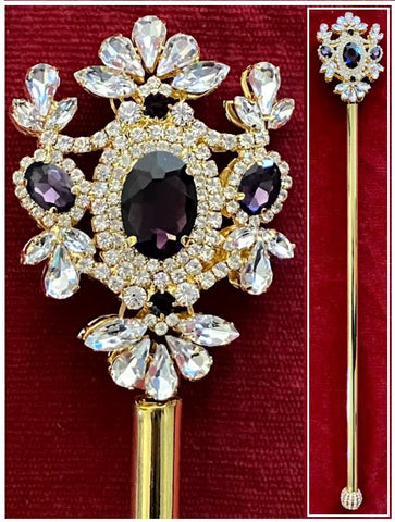 Russian Imperial Dynasty Palace Gold Purple Rhinestone Scepter