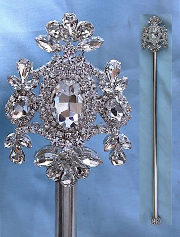 Russian Imperial Dynasty Palace Silver Rhinestone Scepter